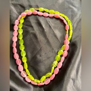 Handmade Pastel Beaded Necklace - Set of 2